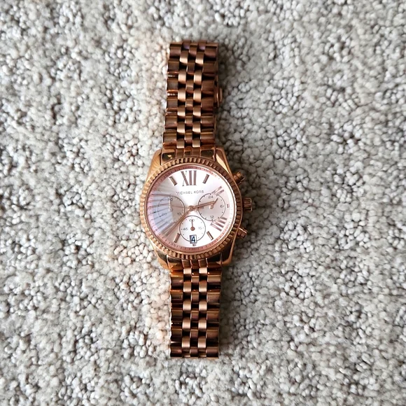Michael Kors Rose Gold Watch NWOT (tags detached) Oversized Maren Rose Gold-Tone Watch in ROSE GOLD - Sale  main image 4